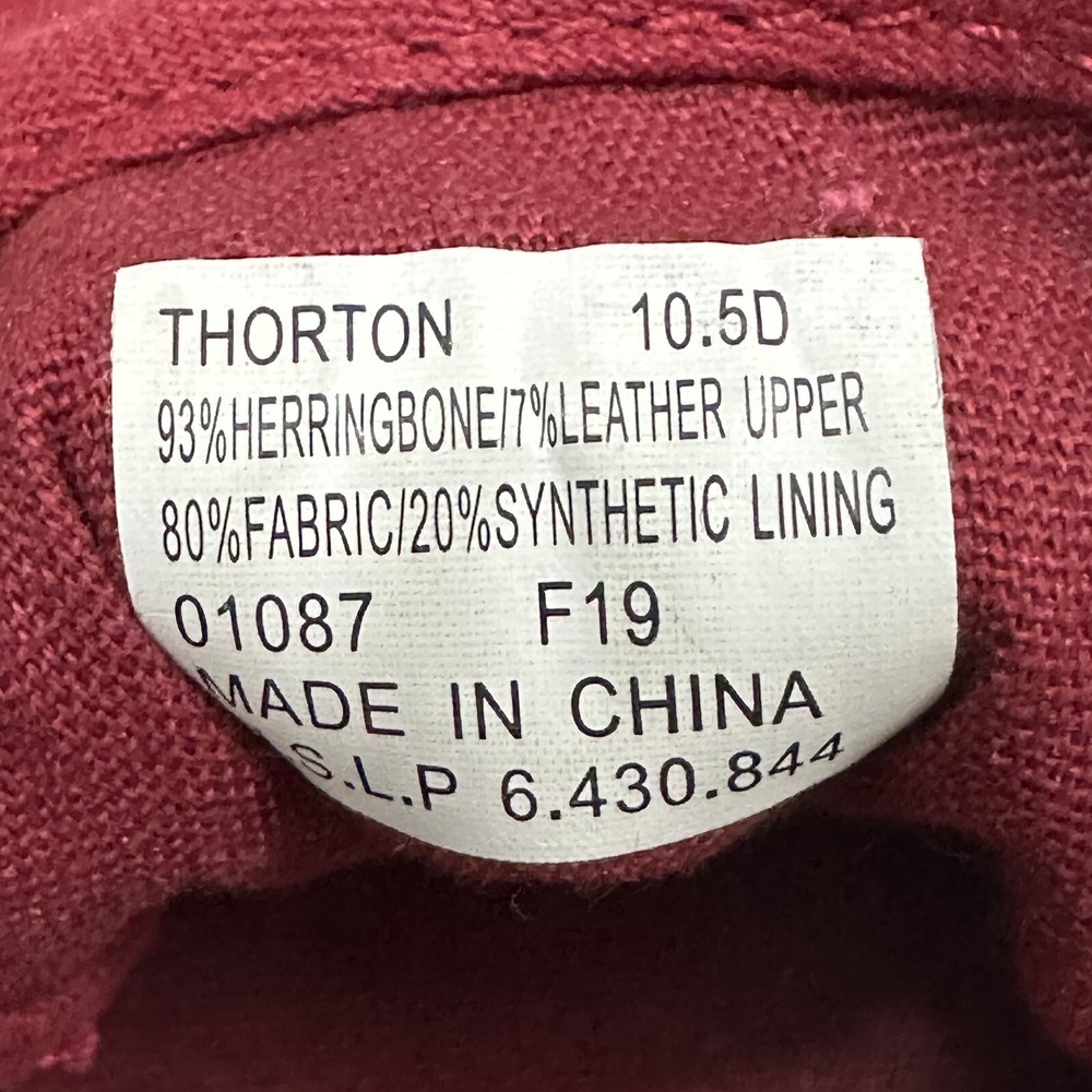 Polo Ralph Lauren Men's 10.5 Thorton Shoes Herringbone Red Canvas Logo Sneakers - Picture 2 of 14